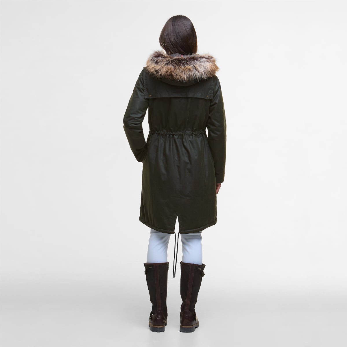 Barbour Durham City Women's Waxed Parka | Fern