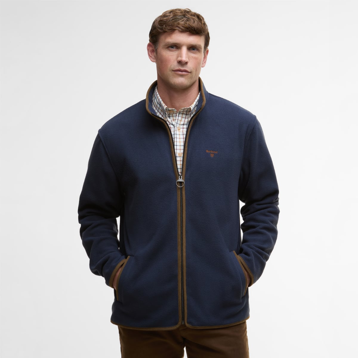 Barbour Harwood Zip-Thru Fleece Men's Jacket | Navy