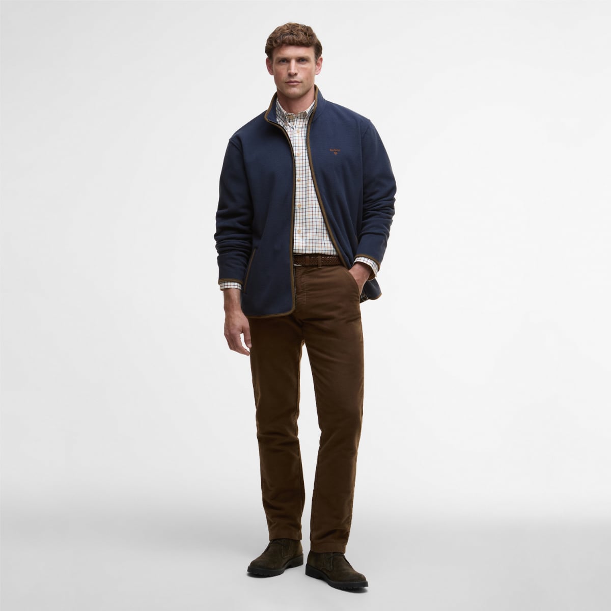 Barbour Harwood Zip-Thru Fleece Men's Jacket | Navy
