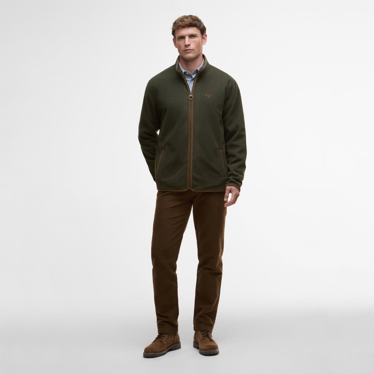 Barbour Harwood Zip-Thru Fleece Men's Jacket | Olive