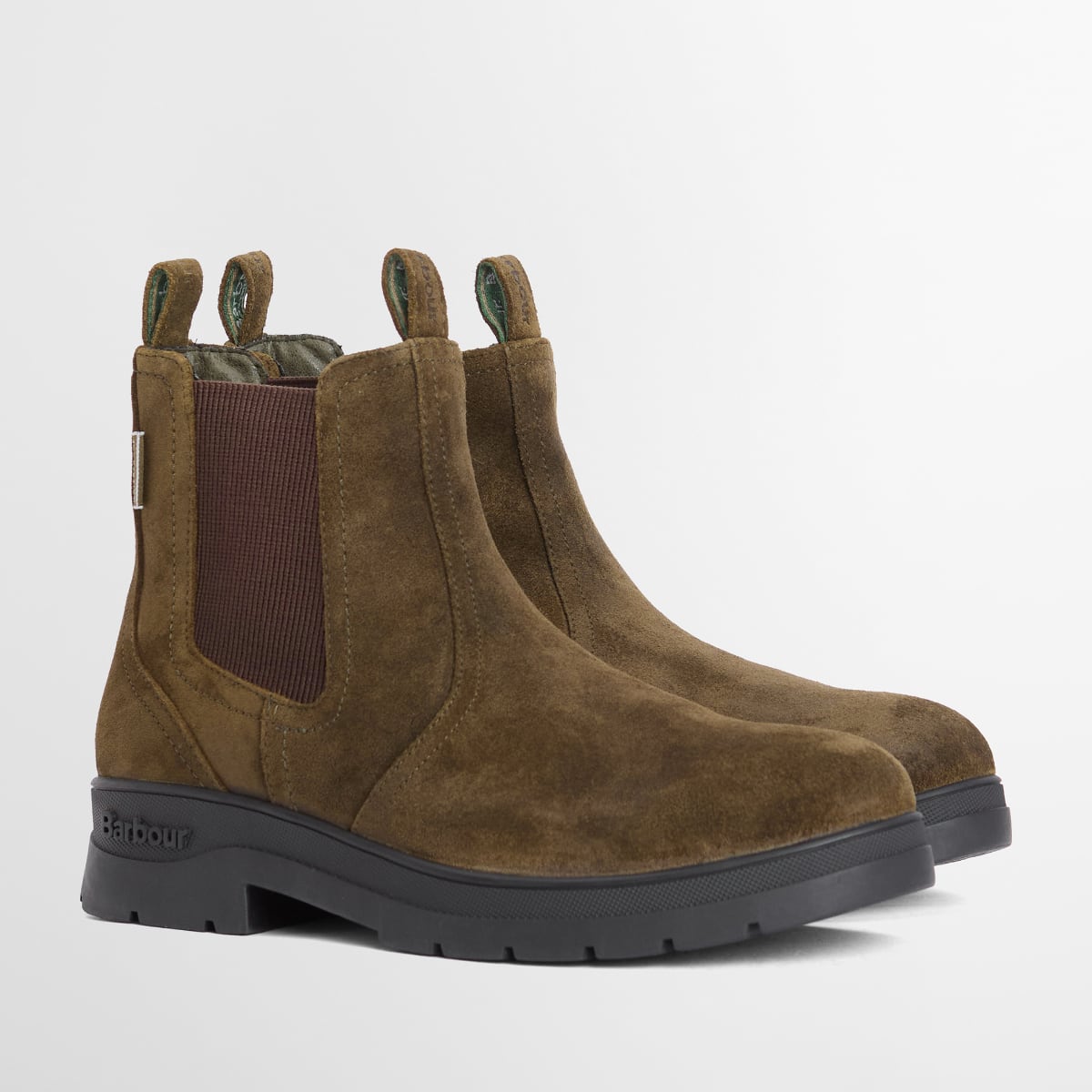 Barbour Turnbull Men's Chelsea Boots | Oiled Olive Suede