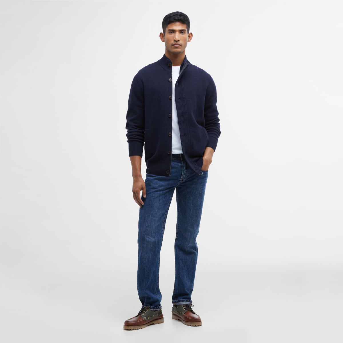 Barbour Essential Patch Zip-Through Men's Cardigan | Classic Navy