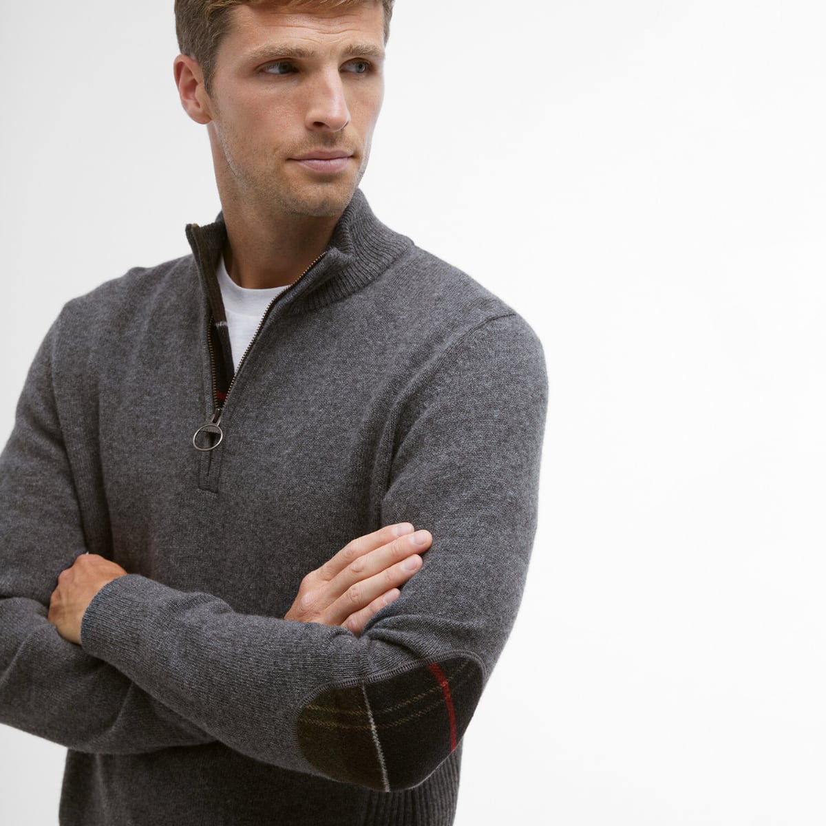 Barbour Holden Half Zip Men's Jumper | Mid Grey Marl