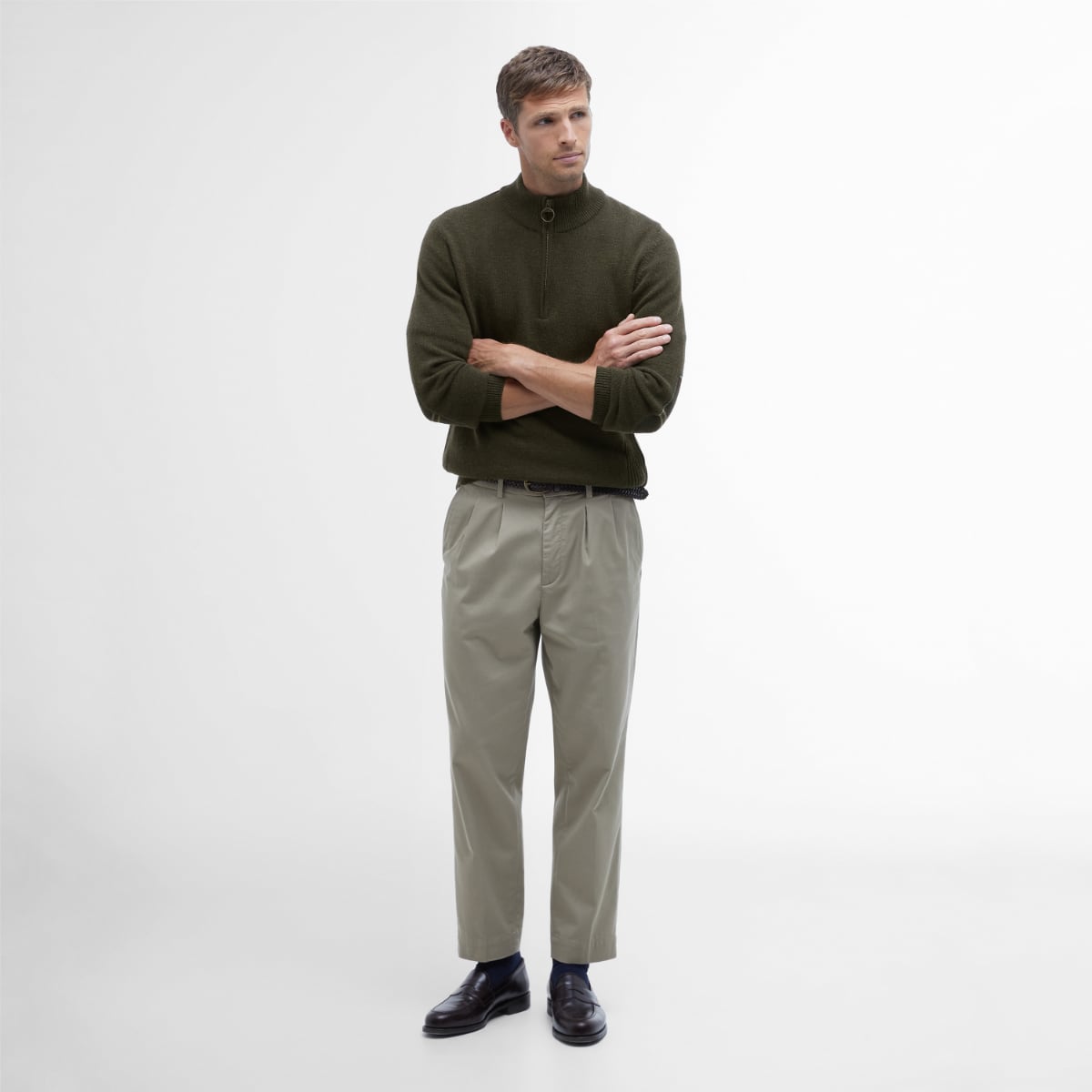 Barbour Holden Half Zip Men's Jumper | Olive Marl