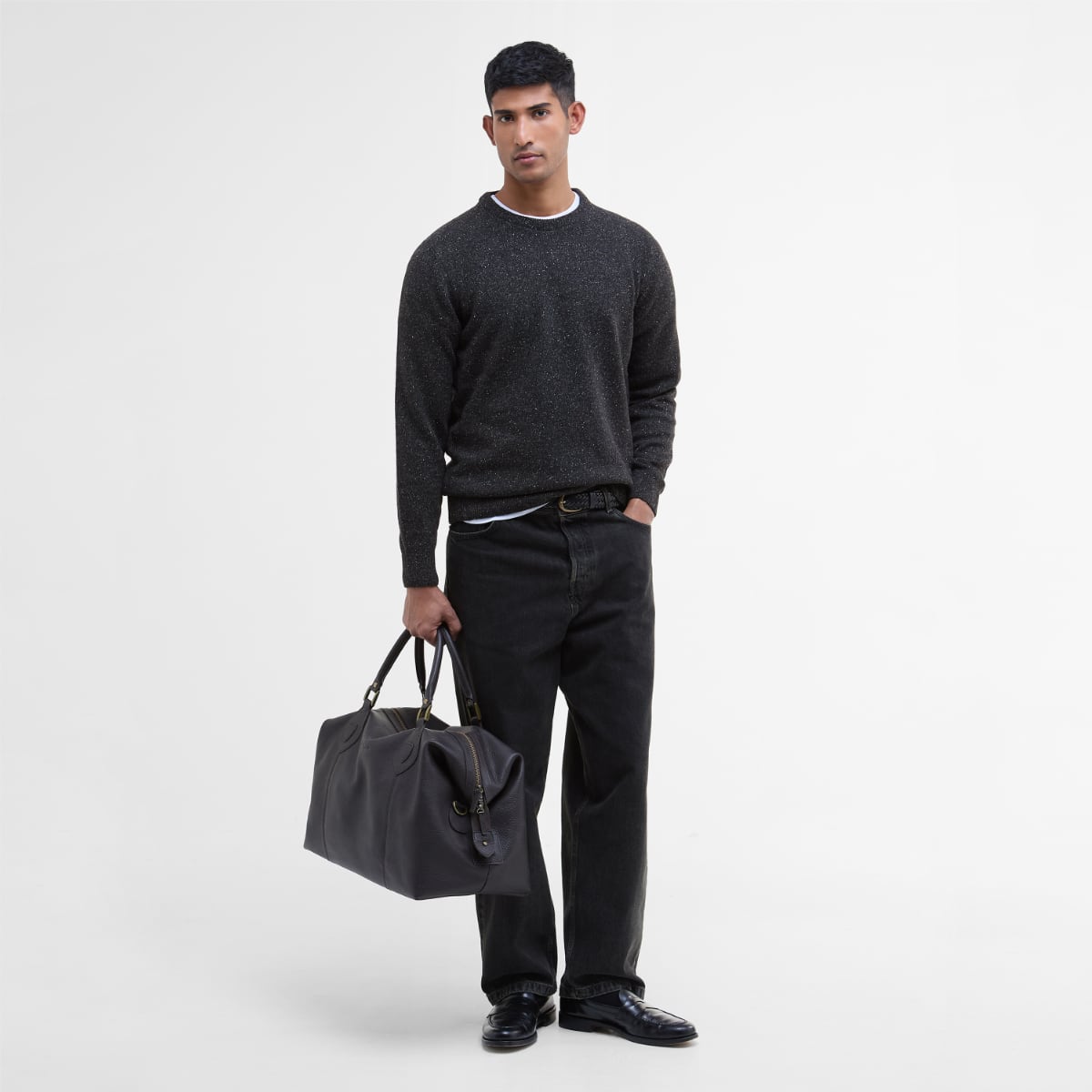 Barbour Tisbury Crew Neck Men's Jumper | Black