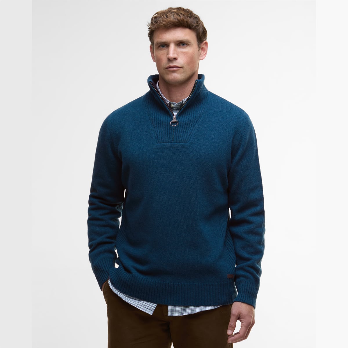 Barbour Nelson Essential Half Zip Men's Jumper | Mallard Green