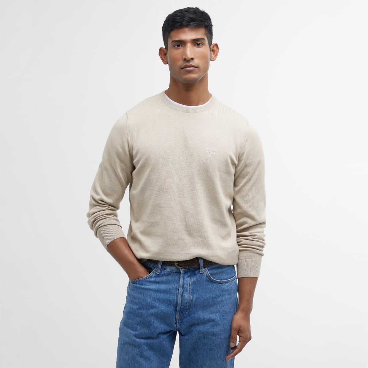 Barbour Pima Cotton Crew Neck Men's Jumper | Mist