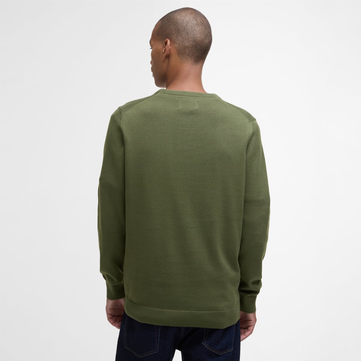 Barbour Pima Cotton Crew Neck Men's Jumper | Winter Moss