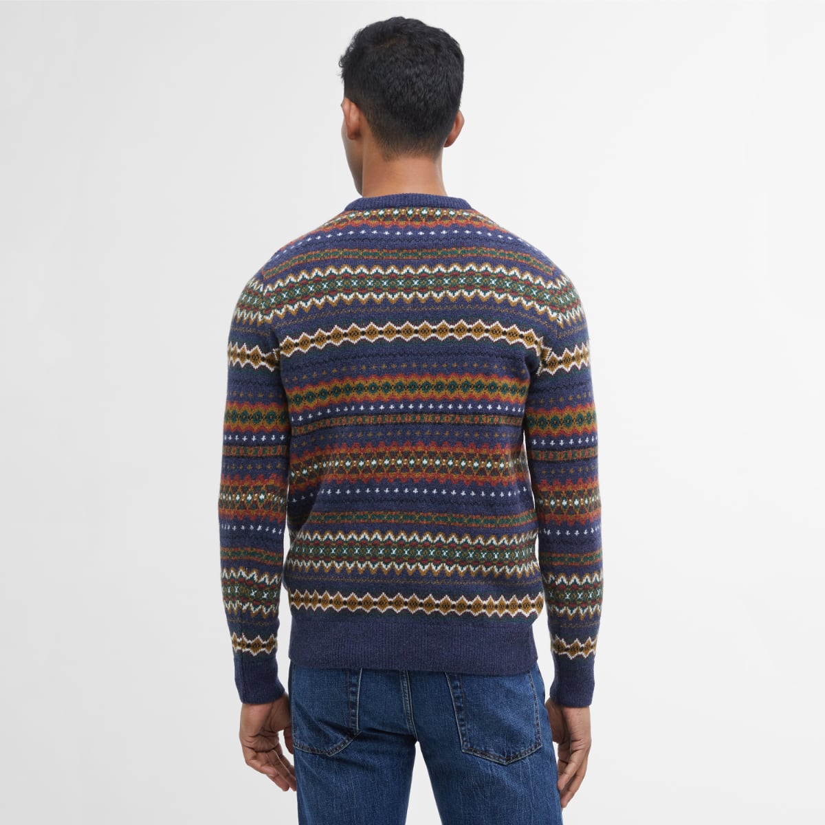 Barbour Case Fair Isle Crew Neck Sweater | Navy Marl
