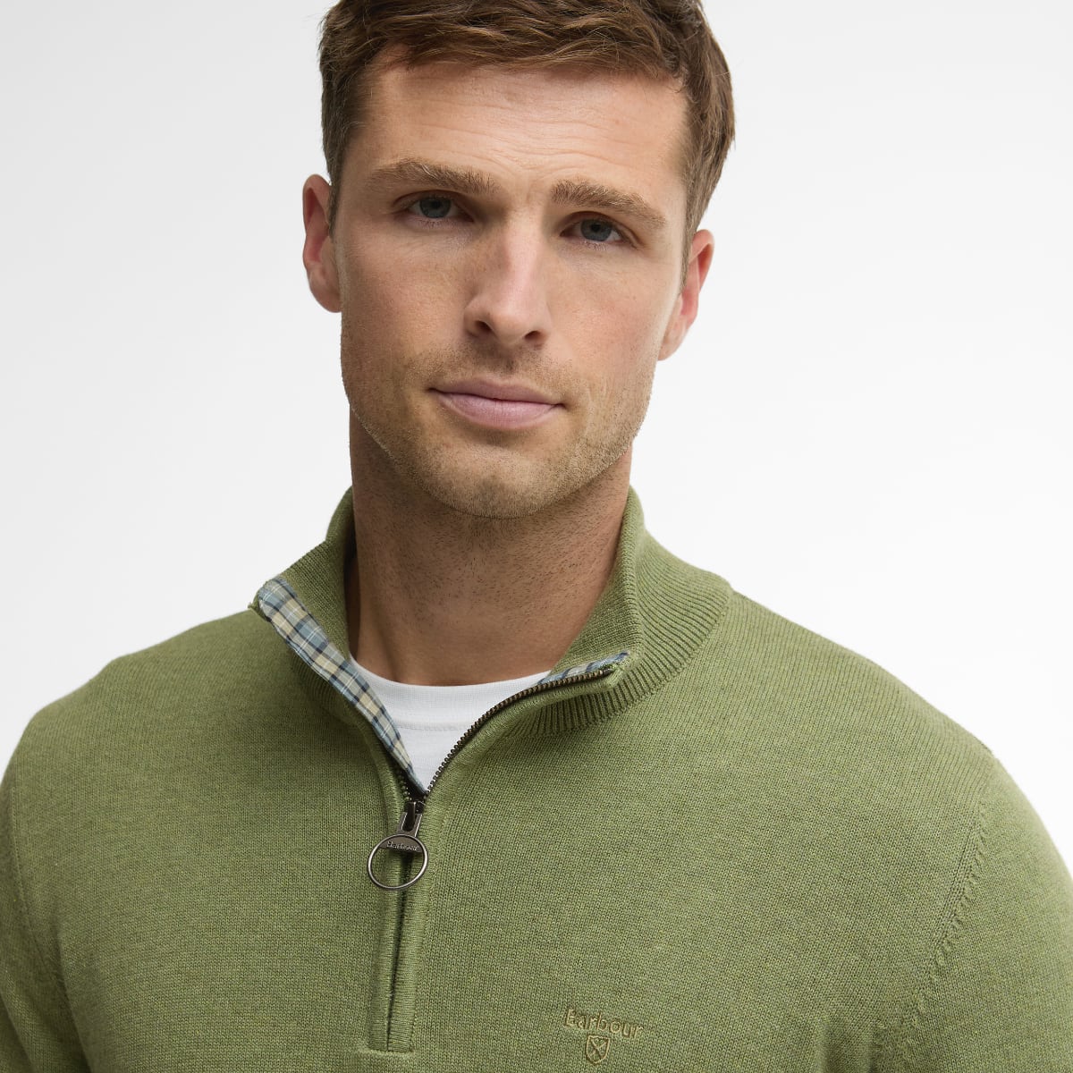 Barbour Cotton Half Zip Men's Jumper | Laurel