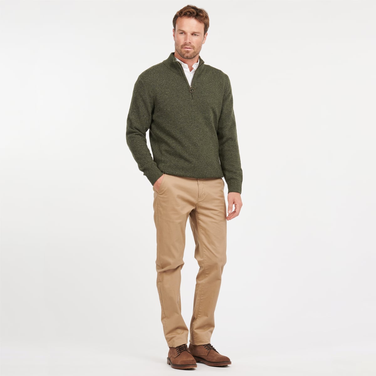 Barbour Tisbury Half Zip Men's Jumper | Dark Seaweed