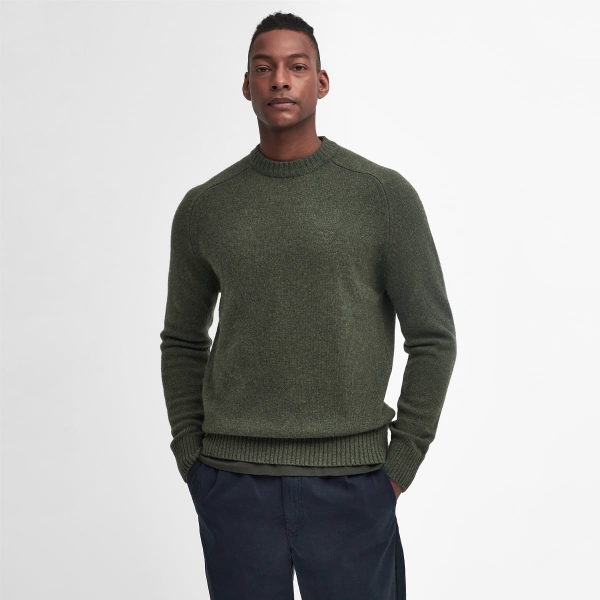 Barbour Grangetown Crew Neck Men's Jumper | Mid Olive