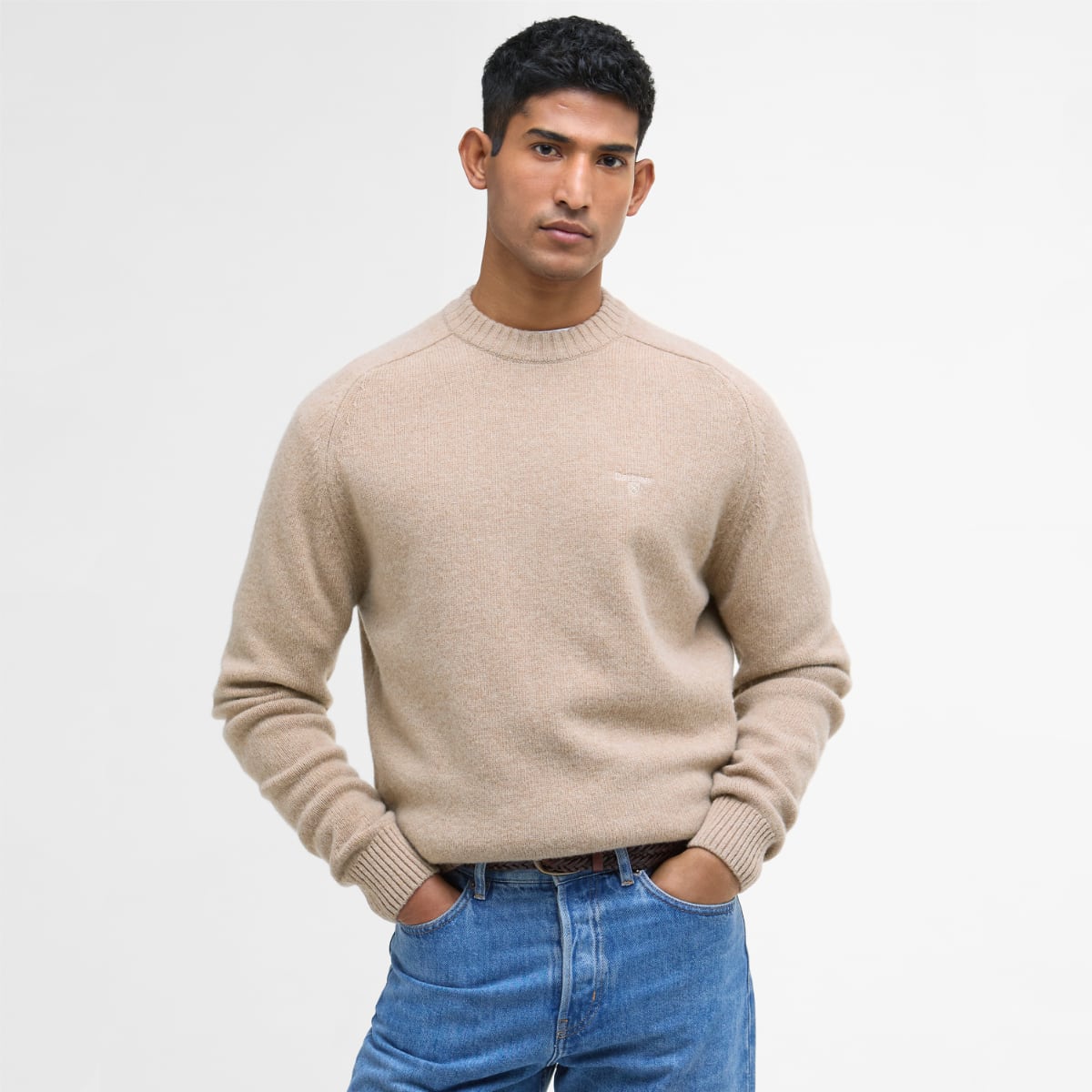 Barbour Grangetown Crew Neck Men's Jumper | Washed Stone
