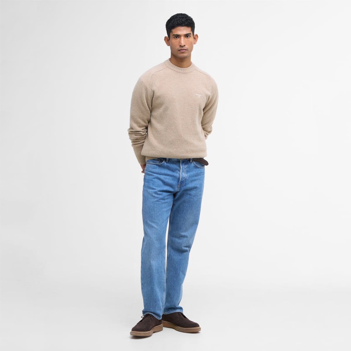 Barbour Grangetown Crew Neck Men's Jumper | Washed Stone