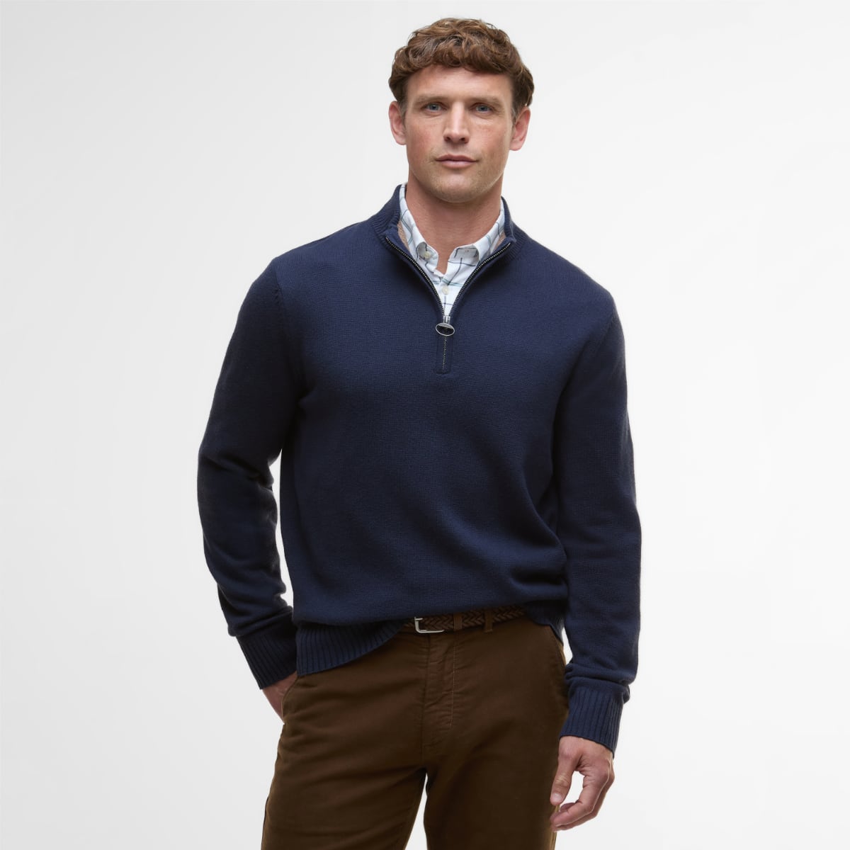 Barbour Kelson Half Zip Men's Jumper | Navy