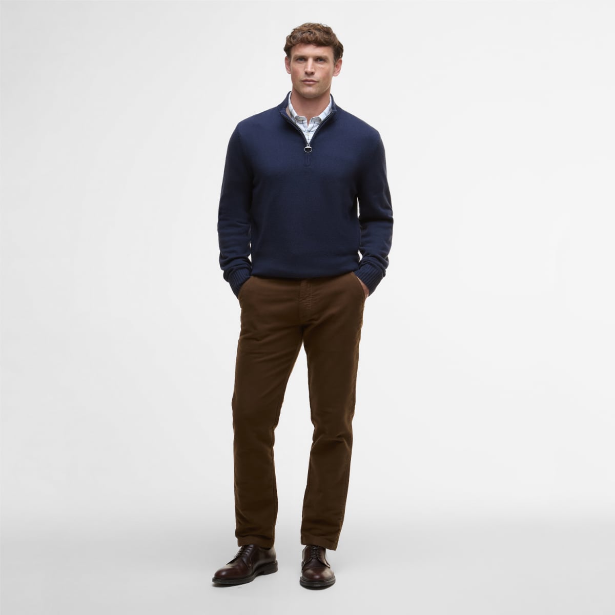 Barbour Kelson Half Zip Men's Jumper | Navy