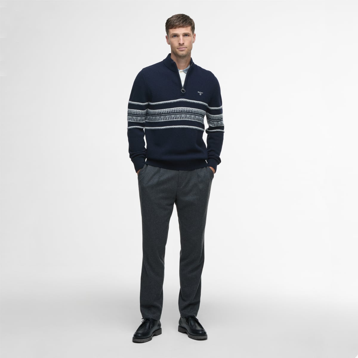 Barbour Kepwick Half Zip Men's Jumper | Navy
