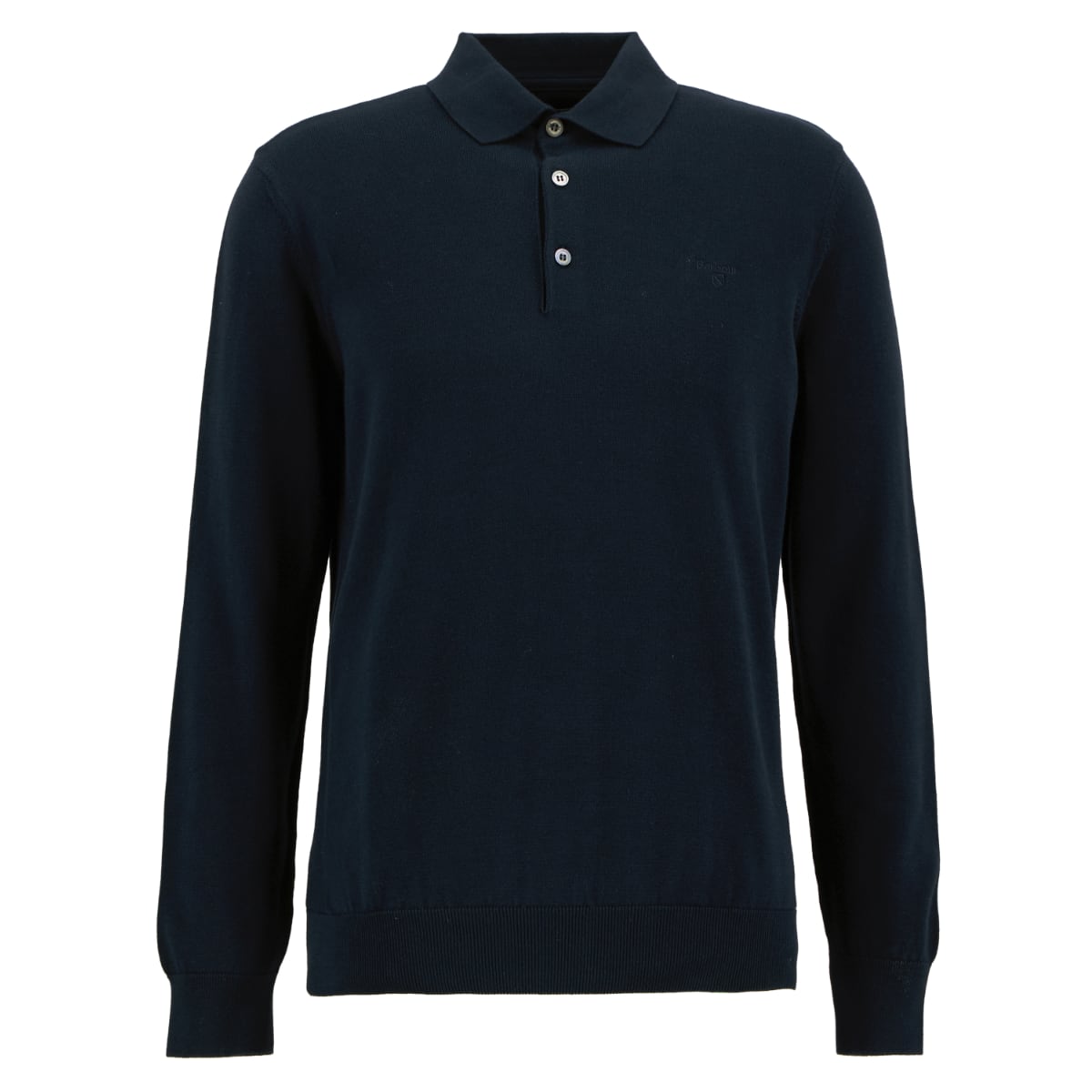 Barbour Pima Cotton Knitted Polo Men's Jumper | Navy