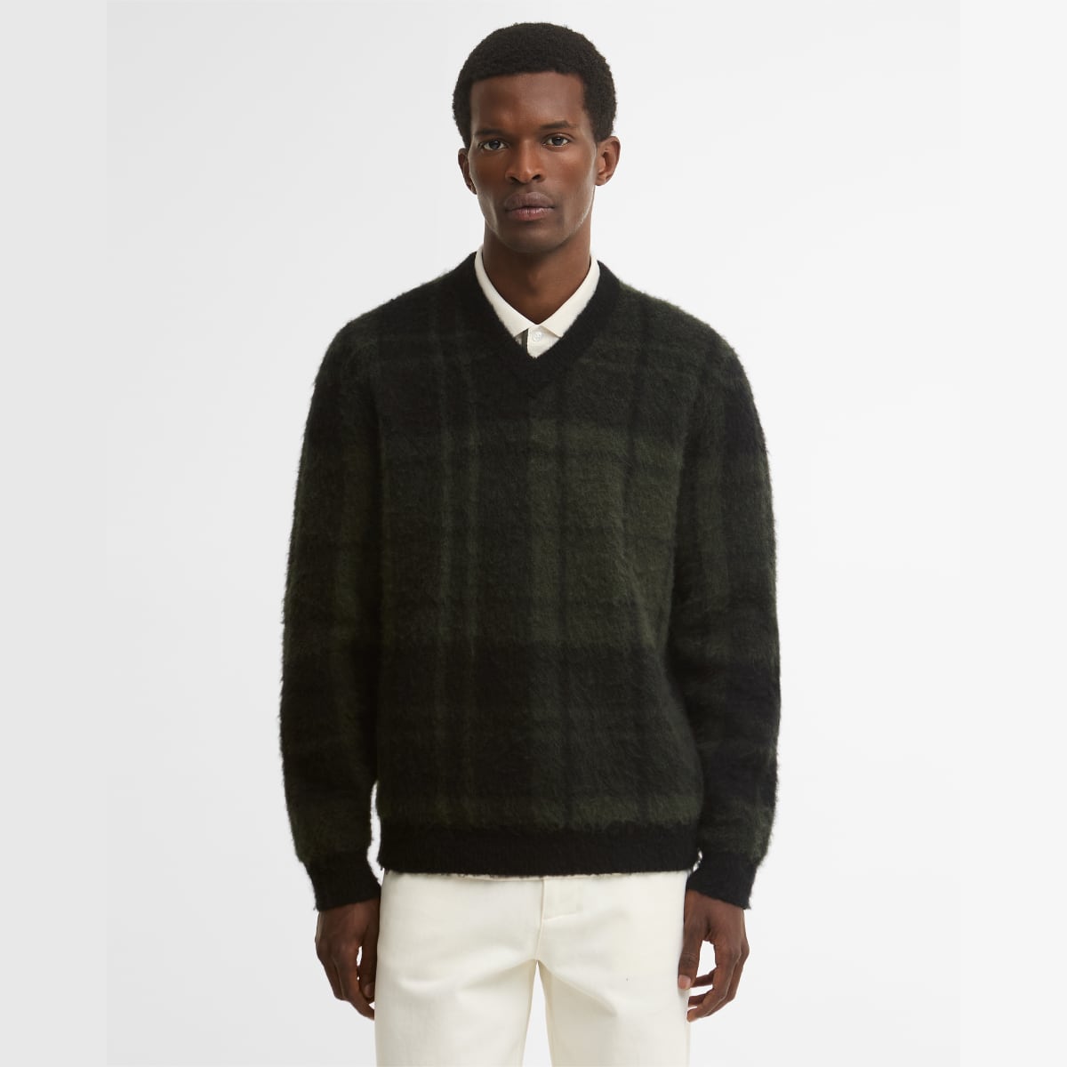 Barbour Hunham V-Neck Men's Sweater | Black