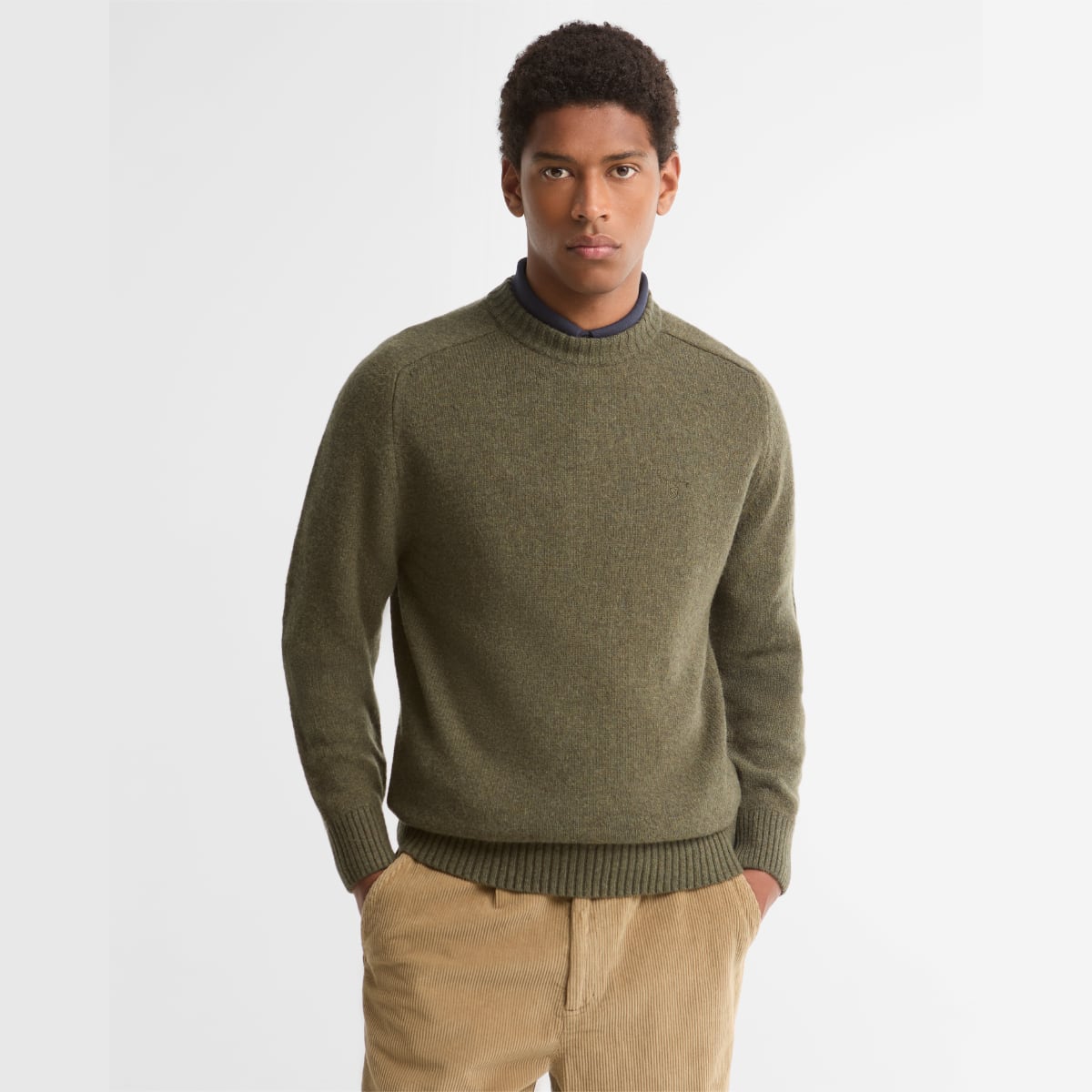 Barbour Newtown Crew Neck Men's Sweater | Mid Olive