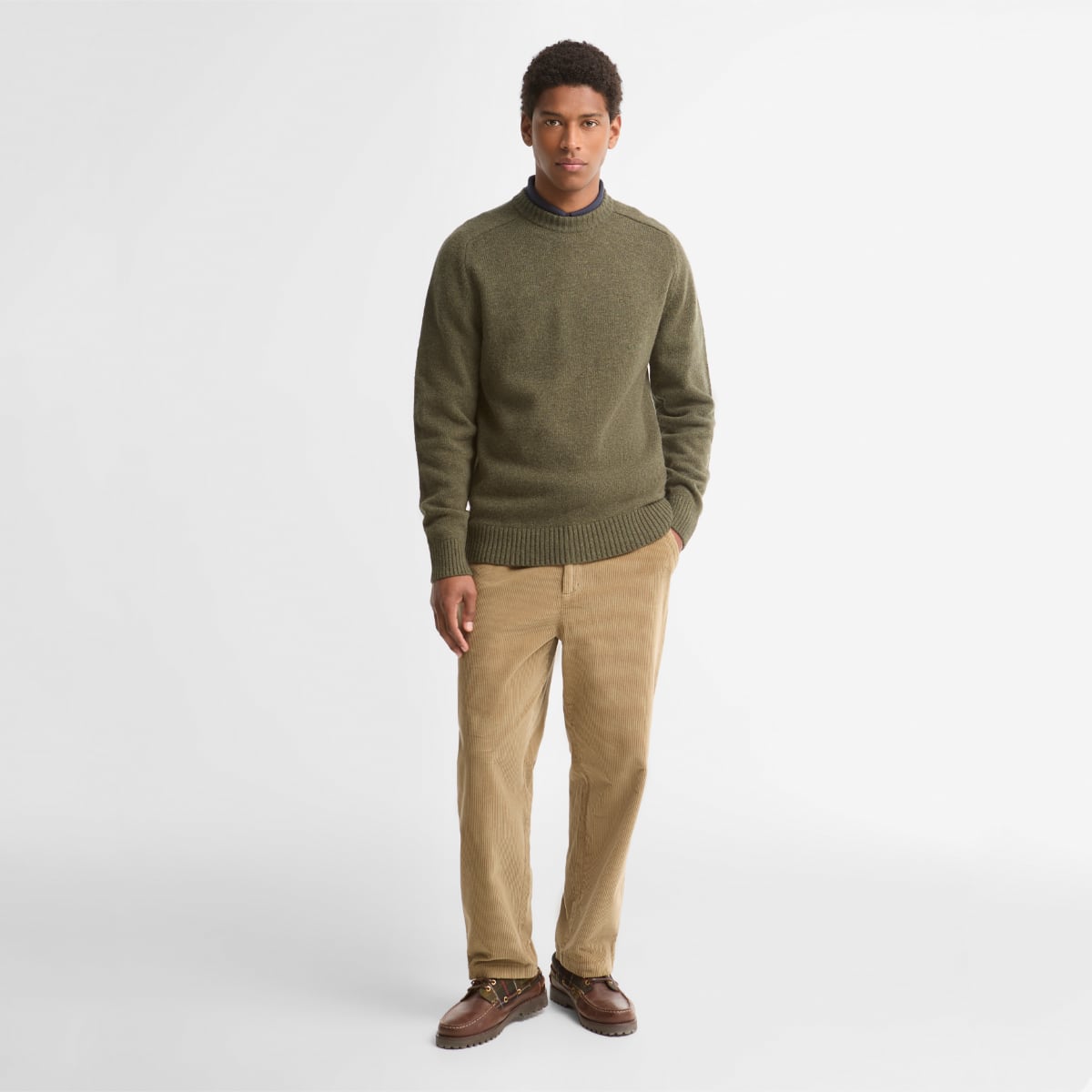 Barbour Newtown Crew Neck Men's Sweater | Mid Olive