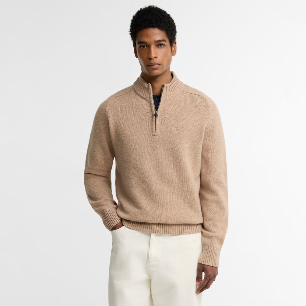 Barbour Newtown Half-Zip Men's Sweater | Washed Stone