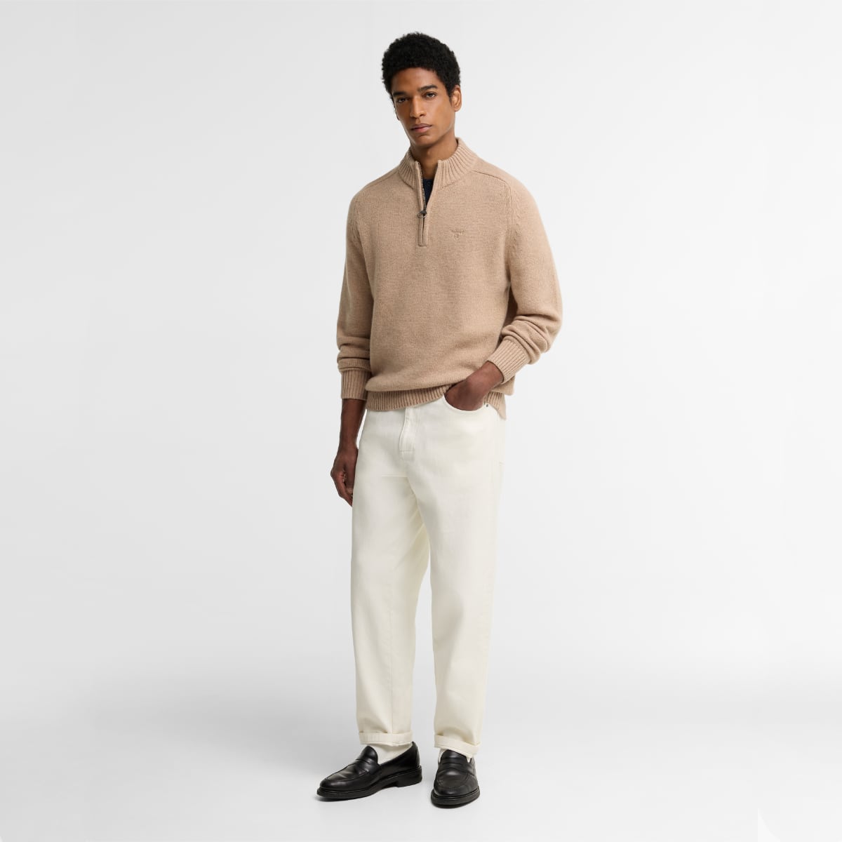 Barbour Newtown Half-Zip Men's Sweater | Washed Stone