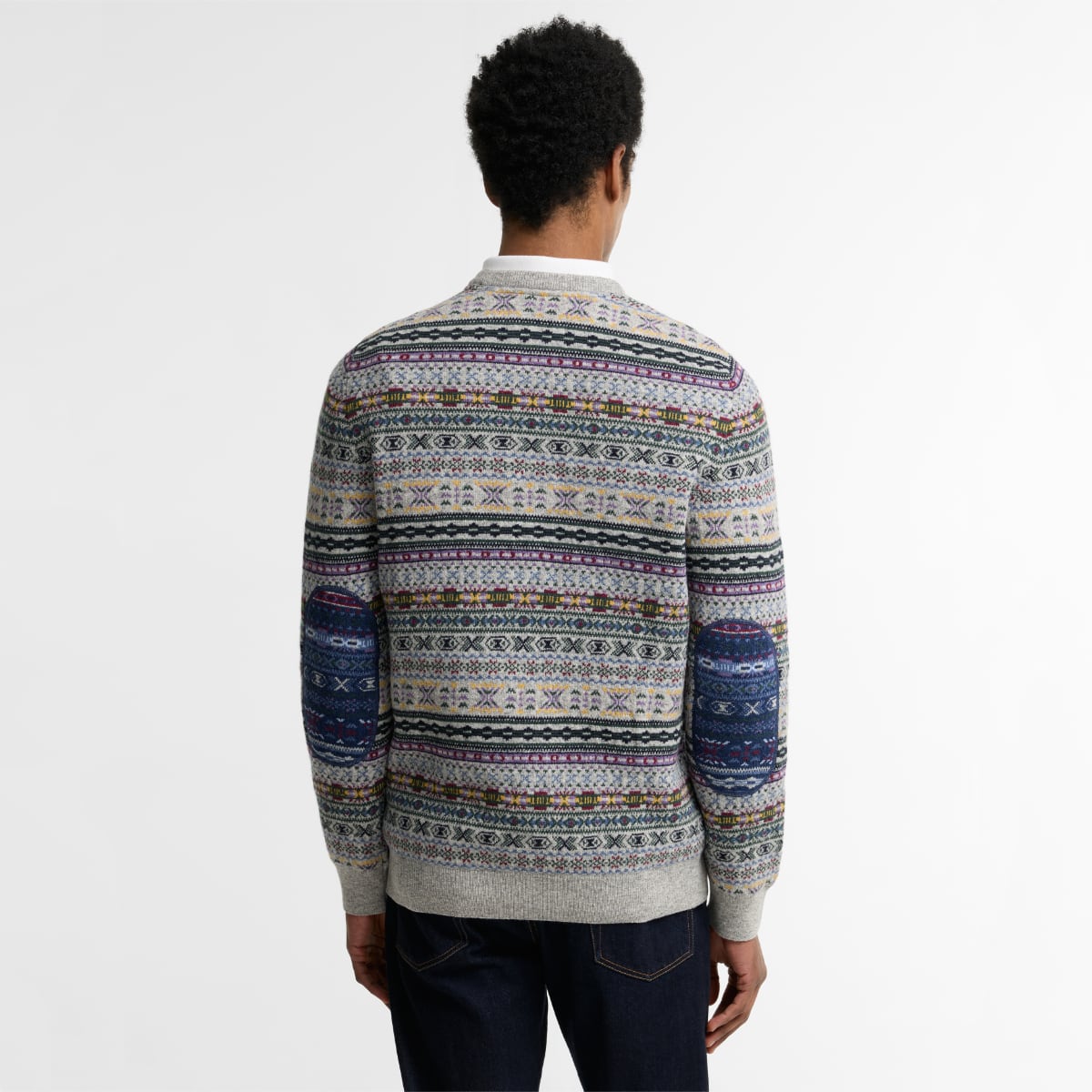 Barbour Dalehead Fair Isle Crew Neck Sweater | Light Grey