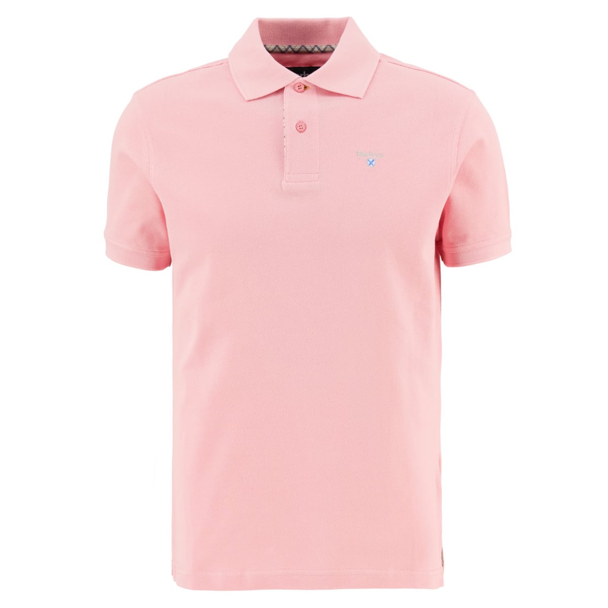 Barbour Tartan Pique Men's Polo Shirt | Mineral Pink