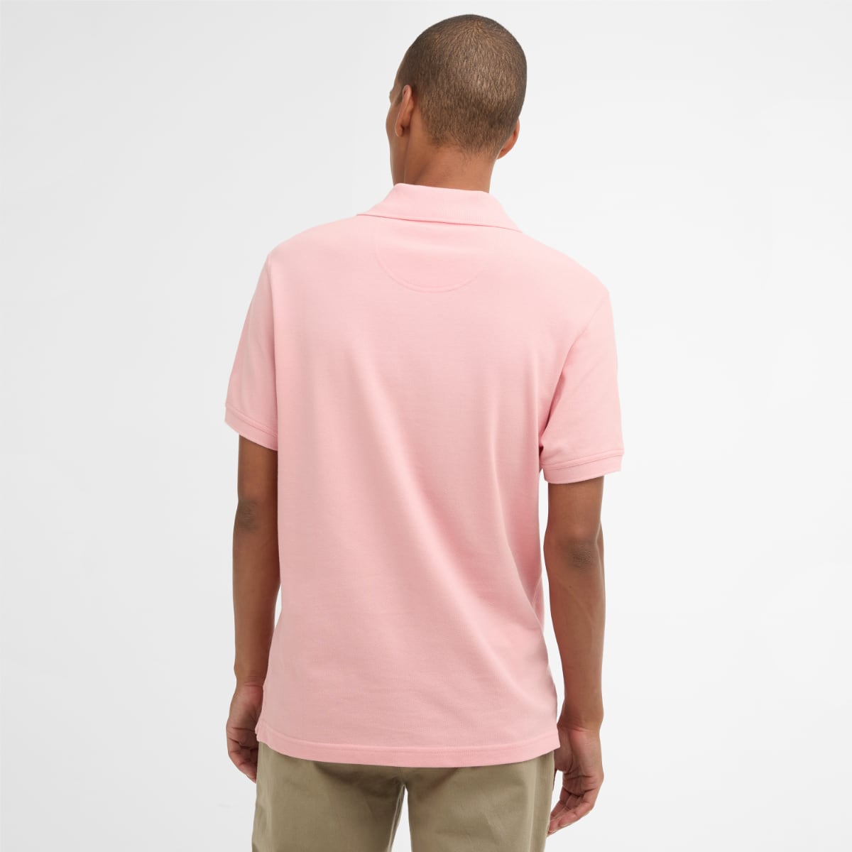Barbour Tartan Pique Men's Polo Shirt | Mineral Pink