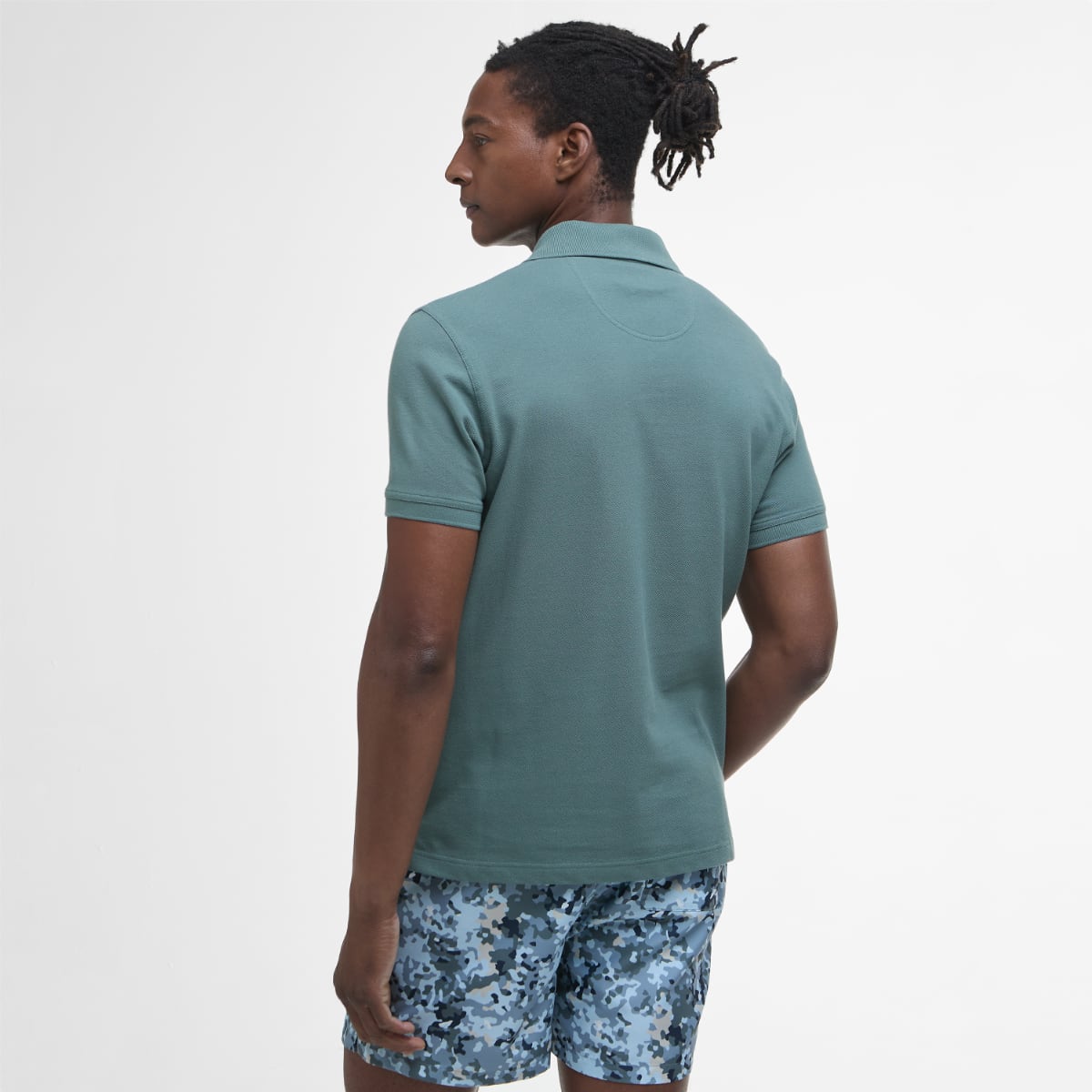 Barbour Tartan Pique Men's Polo Shirt | Vintage Teal