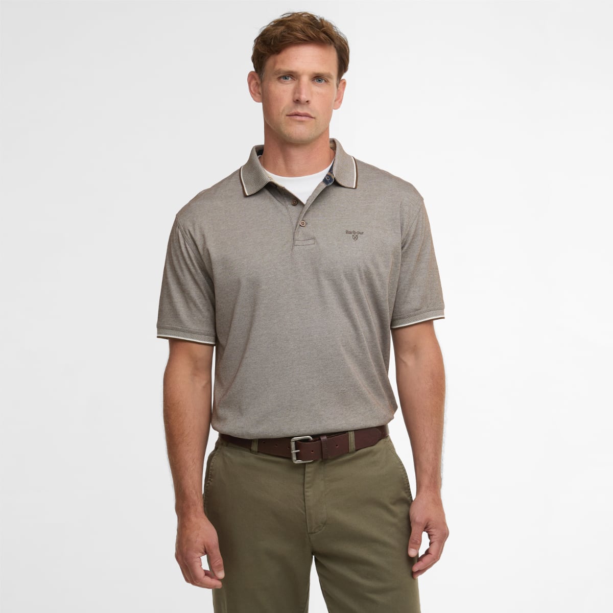 Barbour Heydon Performance Men's Polo Shirt | Dark Sand