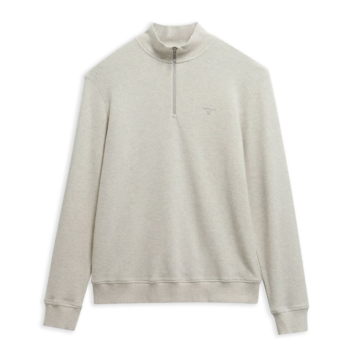 Barbour Ravensworth half zip men's sweatshirt in ecru marl with a textured knit look