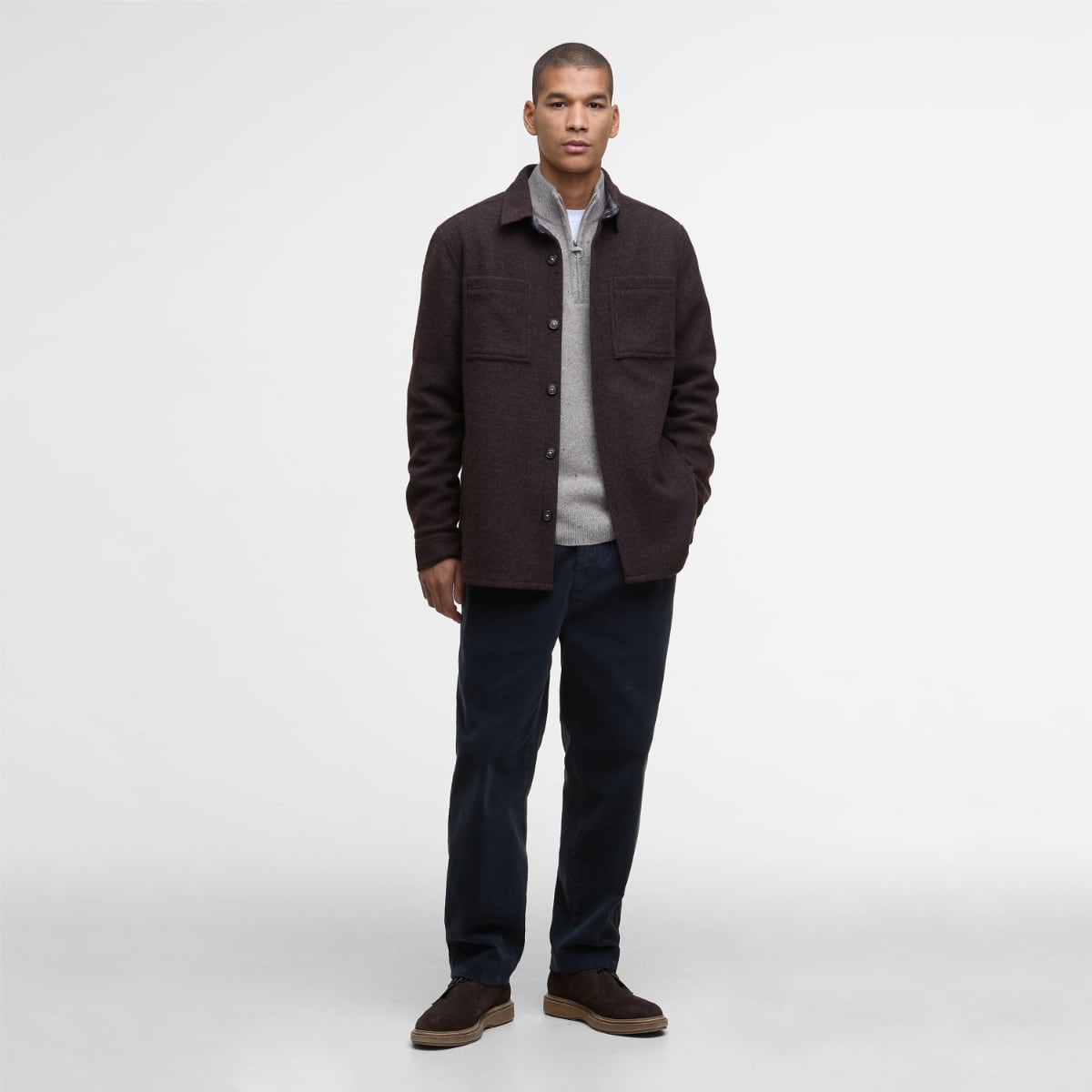 Barbour Marlow Wool Tailored Men's Overshirt | Dark Oak