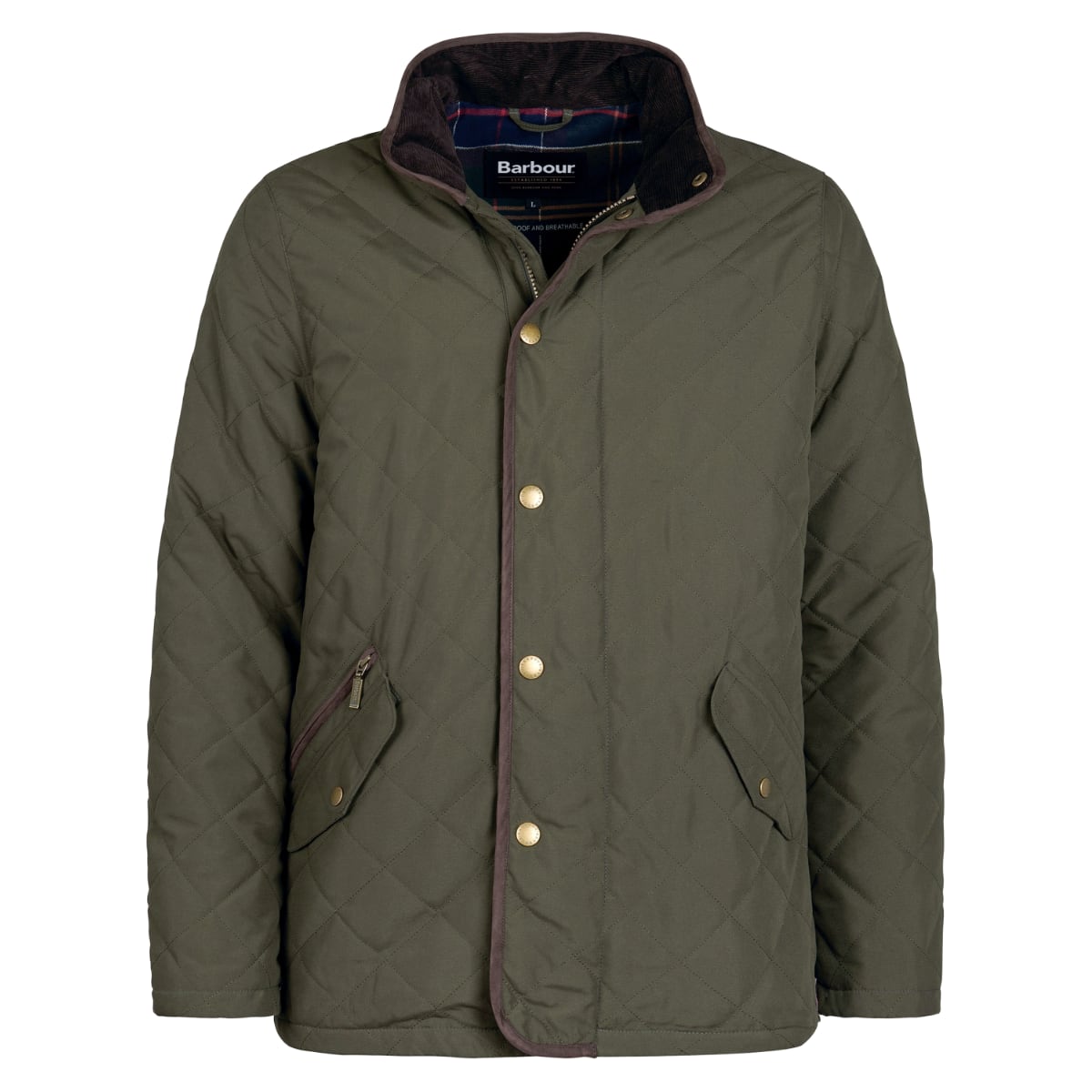 Barbour Waterproof Shoveler Quilted Men's Jacket | Dark Olive