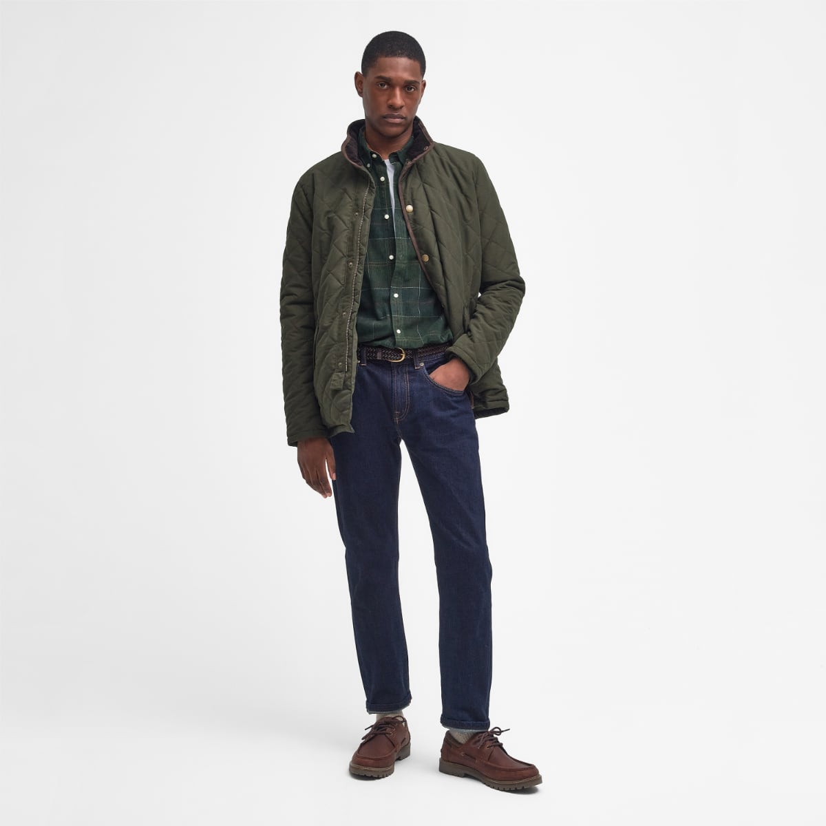 Barbour Waterproof Shoveler Quilted Men's Jacket | Dark Olive
