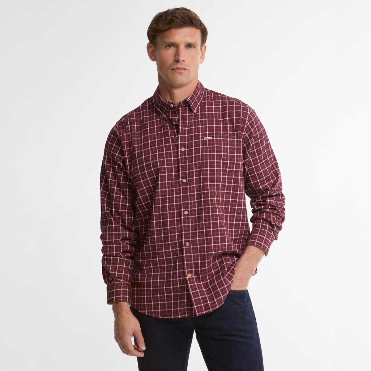 Barbour Bank Regular Fit Men's Shirt | Dark Bordeaux