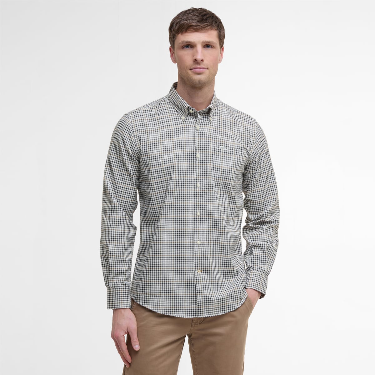 Barbour Henderson Thermo Weave Regular Fit Men's Shirt | Whisper White