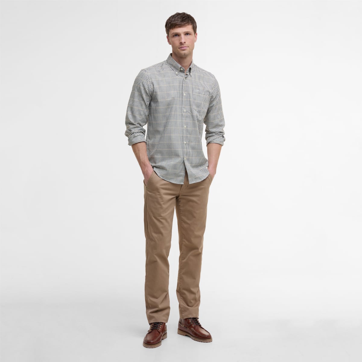 Barbour Henderson Thermo Weave Regular Fit Men's Shirt | Whisper White