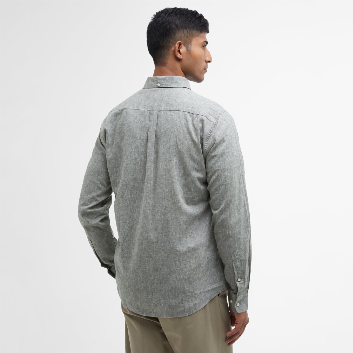 Barbour Nelson Long-Sleeve Tailored Fit Men's Shirt | Bleached Olive