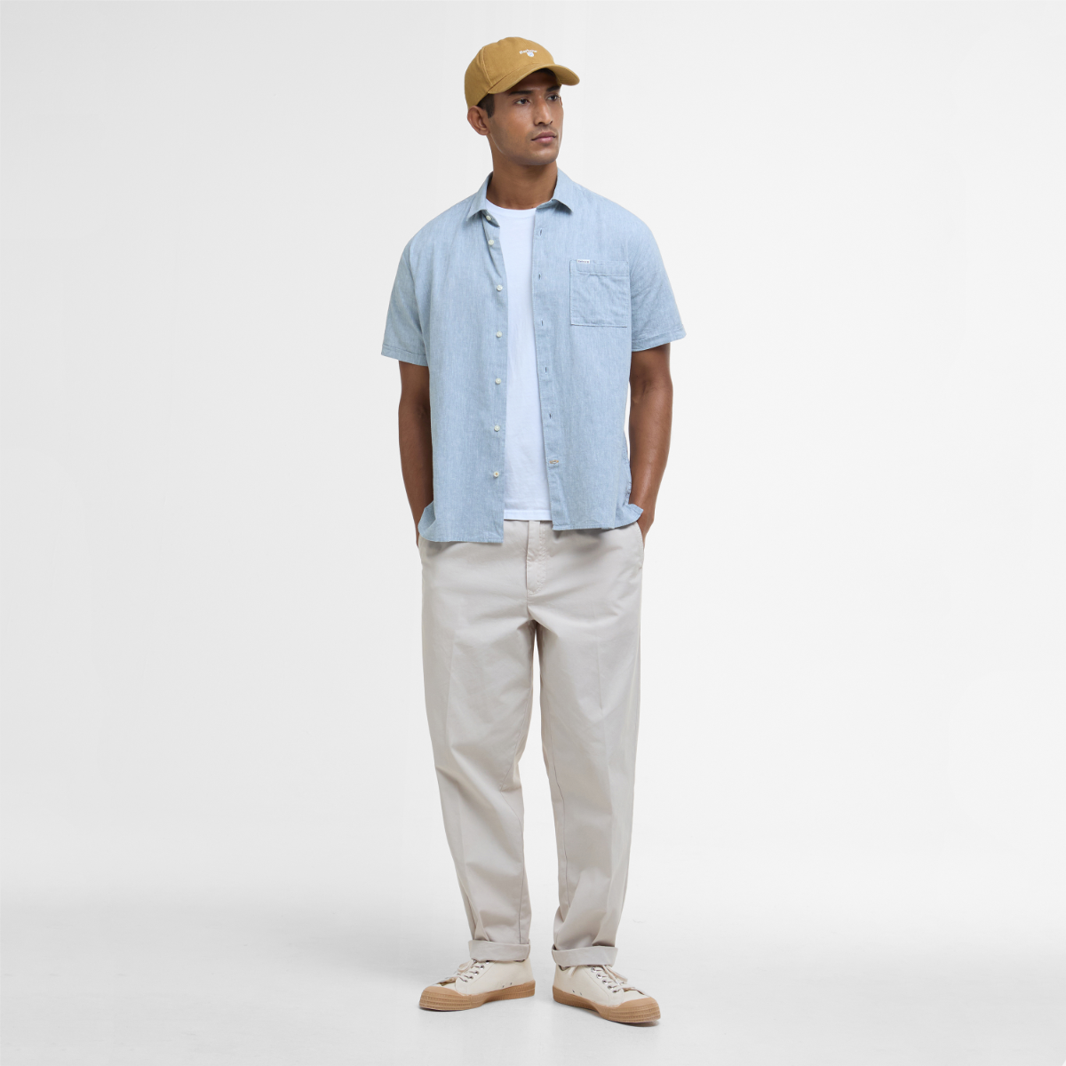 Barbour Nelson Short Sleeve Regular Fit Men's Shirt | Lead
