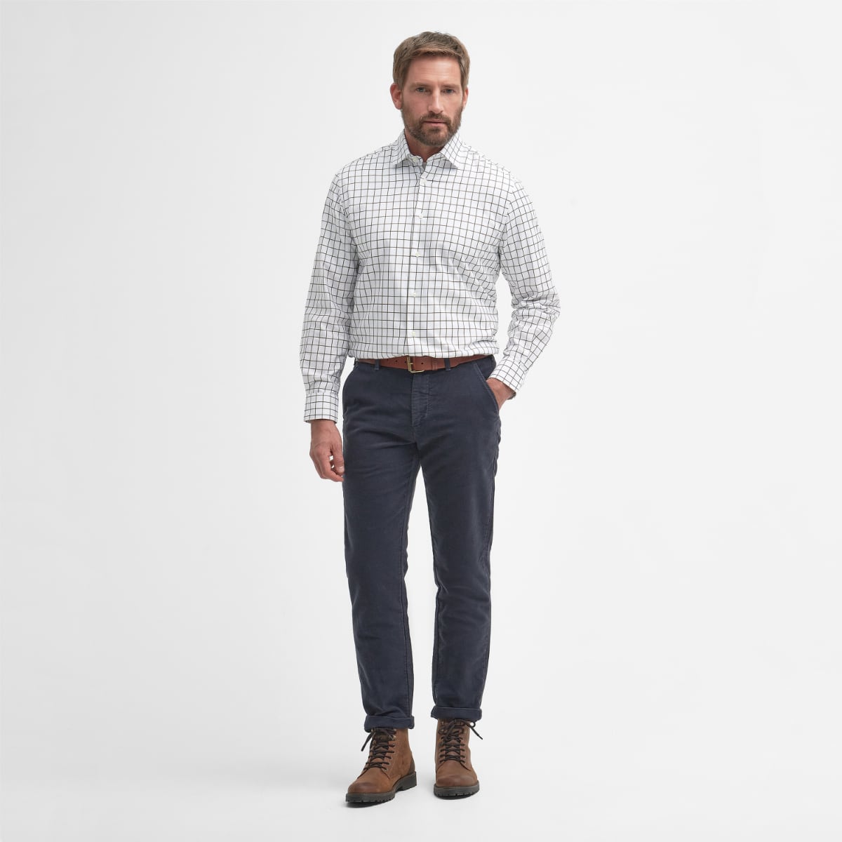 Barbour Hanstead Country Active Long-Sleeve Regular Fit Men's Shirt | Mid Olive