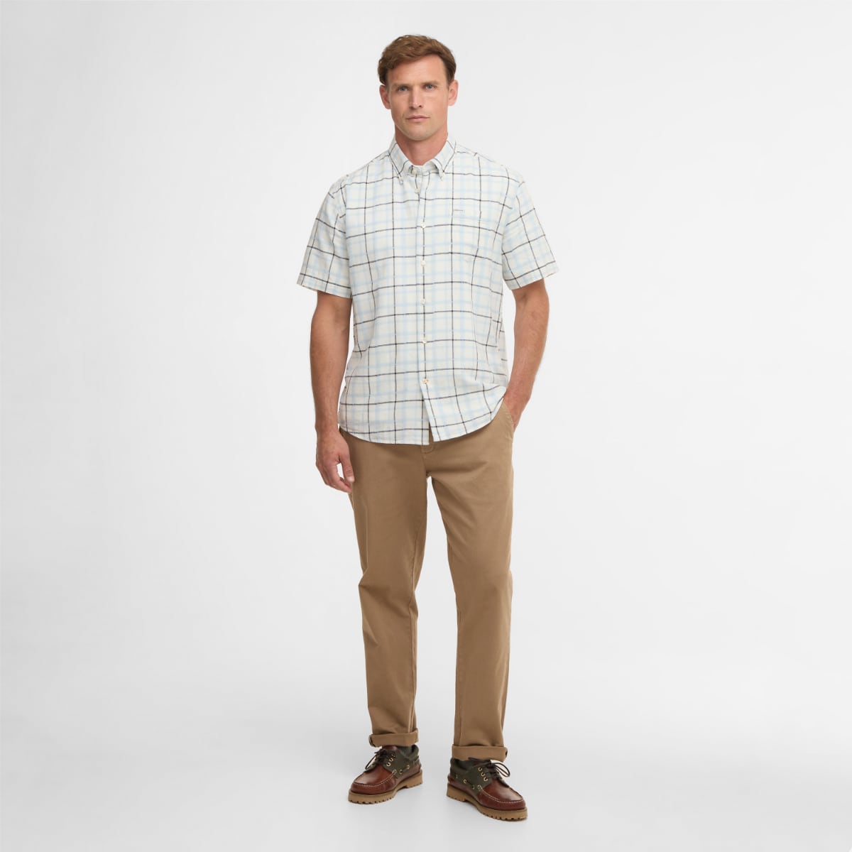 Barbour Glover Short-Sleeved Regular Fit Men's Shirt | Heritage Blue