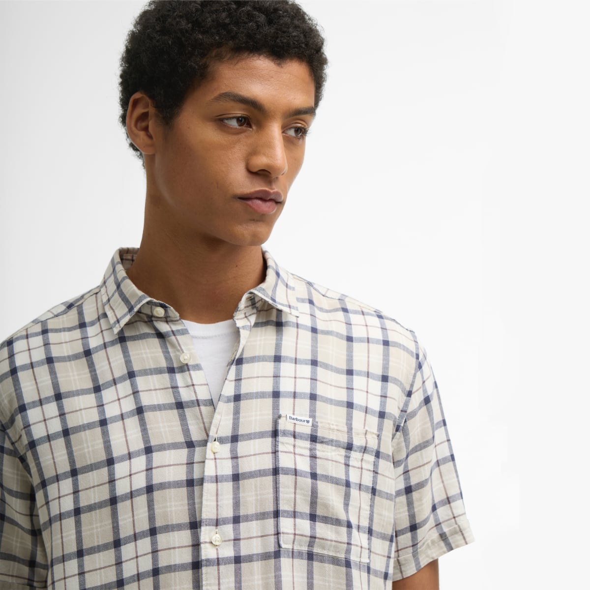 Barbour Midfield Tartan Short-Sleeved Regular Fit Men's Shirt | Oban Mist Tartan
