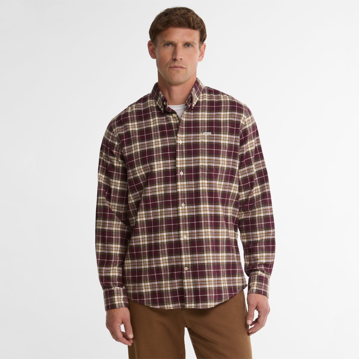 Barbour Telfield Regular Fit Men's Shirt | Dark Bordeaux