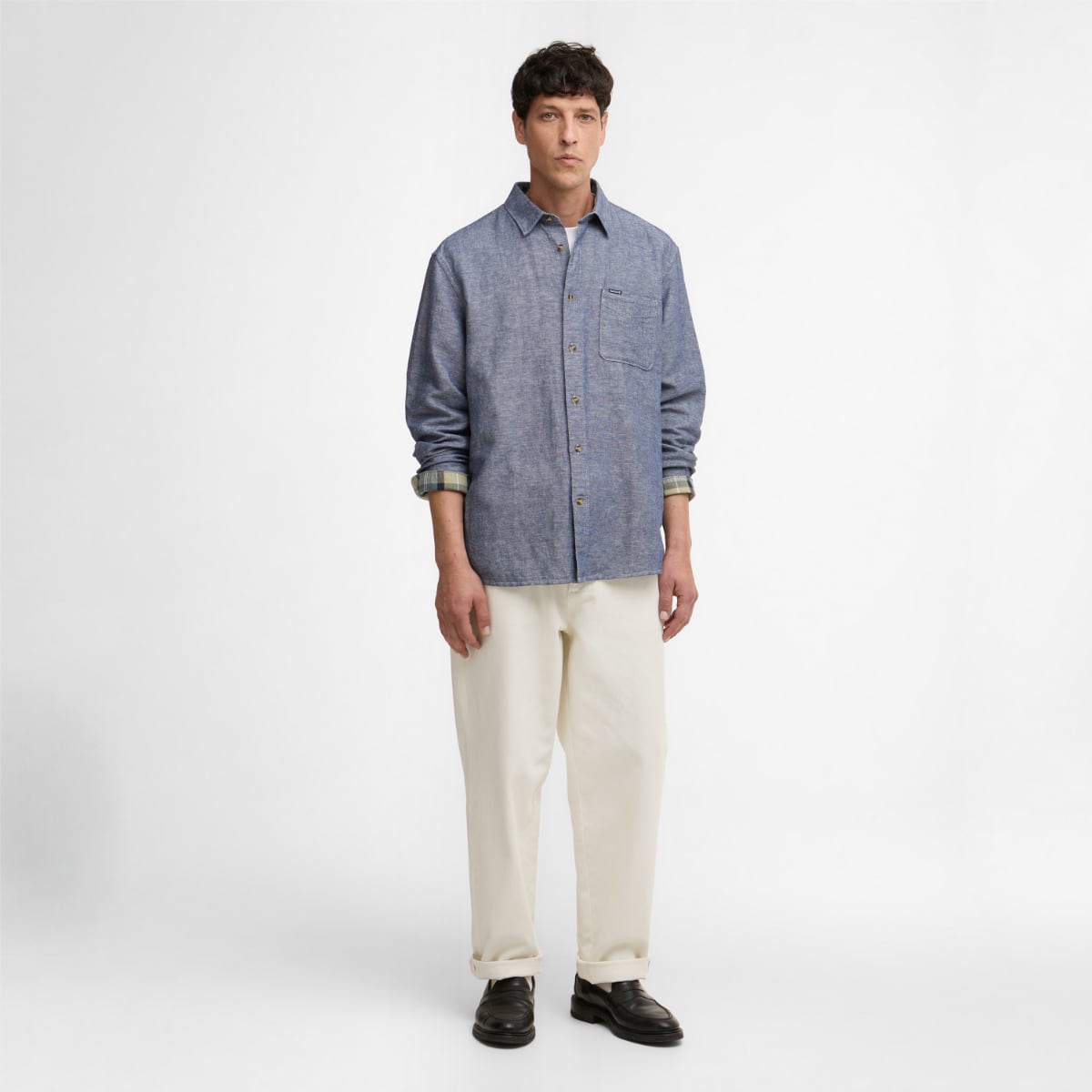Barbour Bradden Long-Sleeve Relaxed Fit Men's Shirt | Indigo