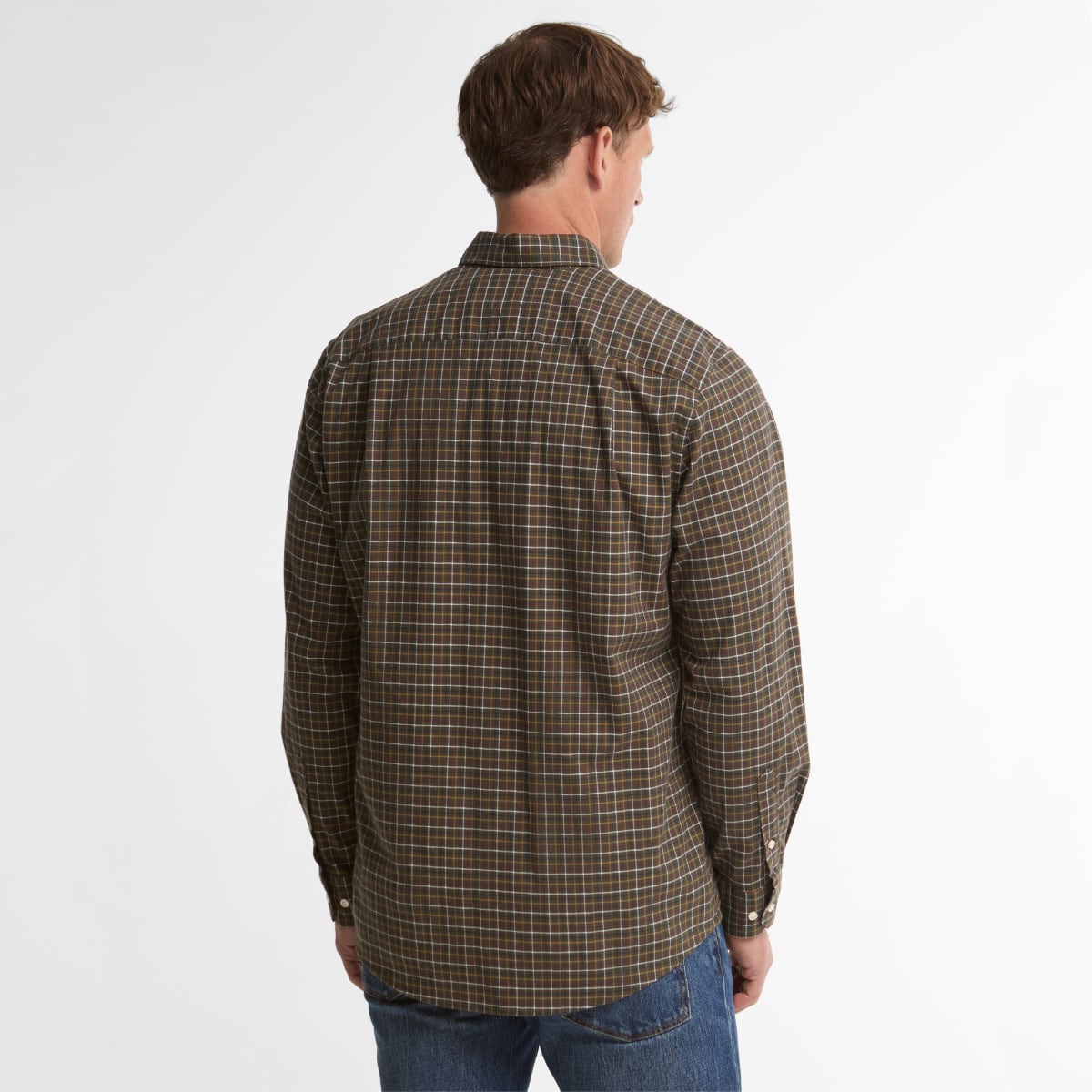 Barbour Alderwood Tattersall Regular Fit Men's Shirt | Olive