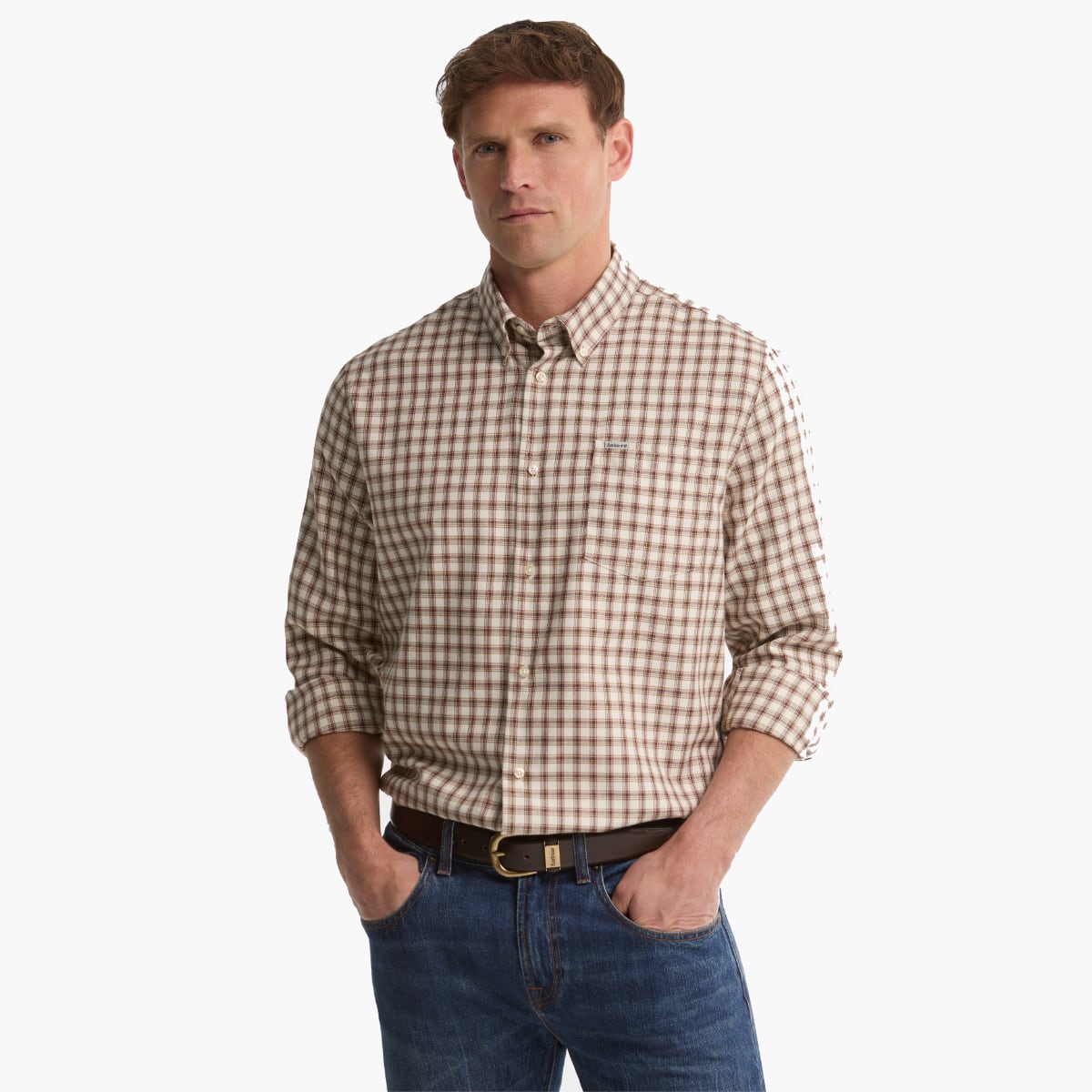 Barbour Cliff Regular Fit Men's Shirt | Dark Bordeaux