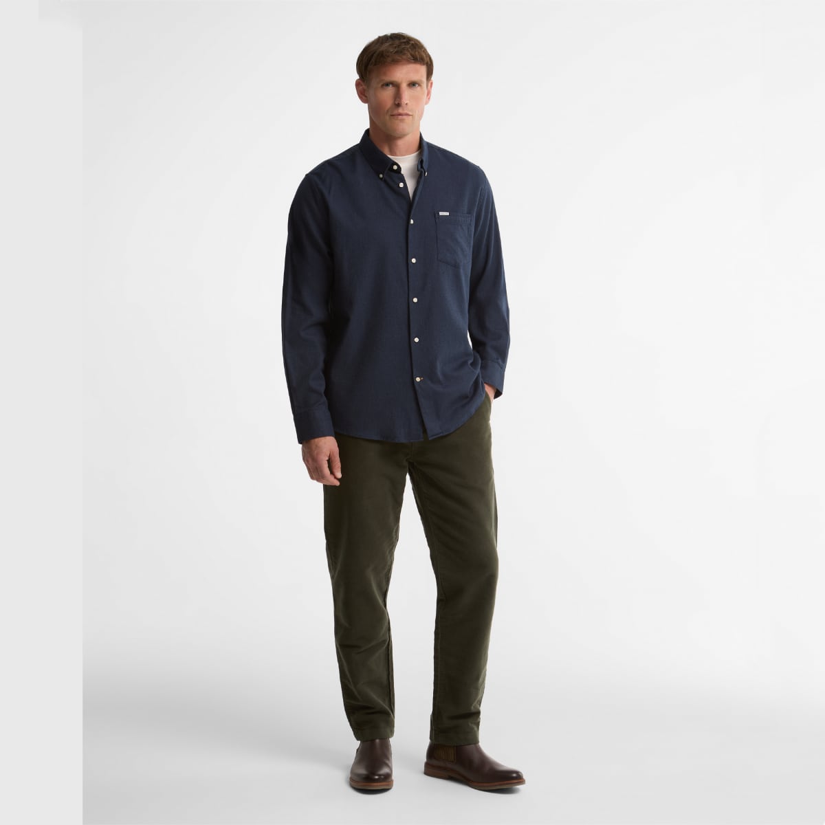 Barbour Sparrowhill Regular Fit Men's Shirt | Navy