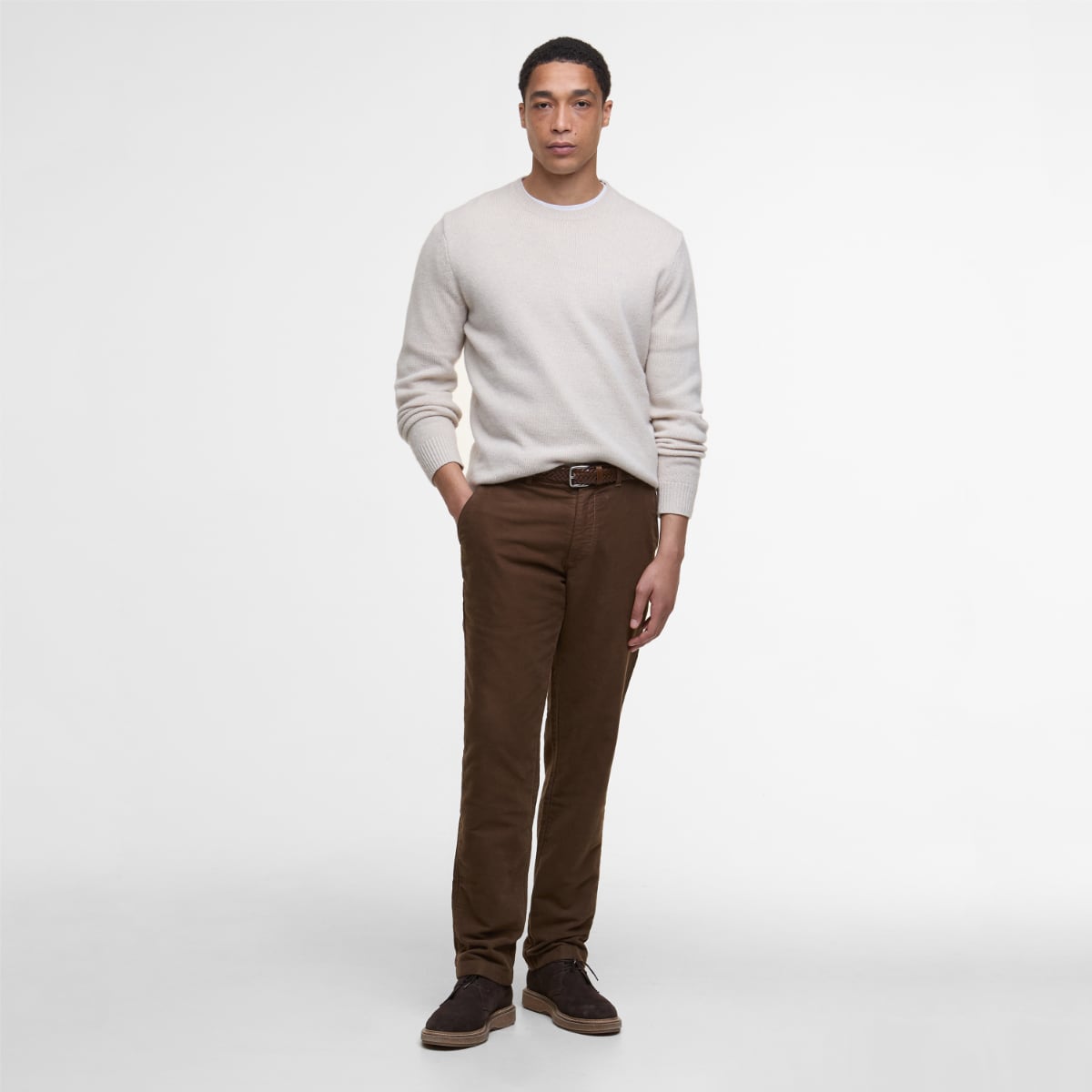 Barbour Moleskin Tailored Men's Trousers | Dark Sand
